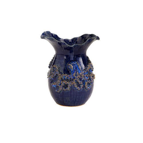 SMALL BLUE OCTOPUS VASE