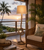 Nautical Knot 63-inch rope floor lamp FL128 styled in an upscale coastal hotel or resort interior.