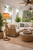 Nautical Knot Rope Floor Lamp FL128 illuminated with neutral shade and warm ambient light.