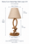 Marina Curve Manila rope table lamp L135 shown with 28-inch overall height measurement.