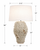 Handmade Thai white sea anemone ceramic table lamp dimensions showing 36 inch overall height, 15 inch wide base and 21.5 inch wide shade