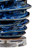 Close up of handmade Thai ceramic lamp showing layered deep blue reactive glaze and sculptural coral-inspired ridges