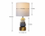 Handmade Thai pineapple ceramic table lamp dimensions showing 16 inch overall height, 4 inch base and 9.5 inch wide shade