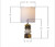Handmade Thai white pineapple ceramic table lamp measurement image showing 16 inch overall height