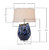 26 inch handmade Thai blue ceramic crab table lamp showing base and shade dimensions