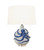 Handmade Thai blue and white ceramic octopus table lamp with sculptural marine base and white cotton shade