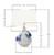 21 inch handmade Thai blue and white ceramic sea crab table lamp showing product dimensions