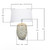 23 inch handmade Thai white star coral ceramic table lamp showing product dimensions