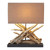 Scandinavian teak branch table lamp with linen shade and black base, handcrafted in Thailand.age_173