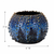 Measurement image of handmade Thai ocean blue sea urchin ceramic vase, 6 inches wide by 5 inches high