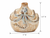 Small cream octopus ceramic vase measurement image showing 5 inches wide by 4.5 inches tall