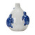 Blue and white sea turtle ceramic vase handcrafted in Thailand, 7.5 inches wide by 6.5 inches tall