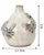 Cream and soft blue sea crab ceramic vase measuring 6.5 inches wide by 7.5 inches tall