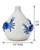 White and ocean blue sea crab ceramic vase measuring 6.5 inches wide by 7.5 inches tall