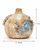 Cream and soft blue sea crab ceramic vase measuring 5 inches wide by 4.5 inches tall