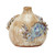 Handcrafted cream and soft blue sea crab ceramic vase made in Thailand