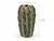 Handmade Thai Green Moss cactus ceramic vase measuring 3 inches wide by 3 inches deep by 7 inches tall
