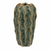 Handmade Thai Green Moss cactus ceramic vase with sculptural wavy ridges and speckled glaze