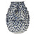Large handmade blue and white coral ceramic vase with dimensional indigo detailing on a white background.
