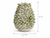 Handmade Thai green and white coral ceramic vase measurement image showing 14.5 inch width and 21 inch height