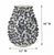 Medium blue and white coral ceramic vase measurement image showing 12 inches wide by 16 inches tall.