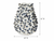 Blue and white coral ceramic vase with measurement graphic showing 10 inches wide by 14 inches tall