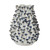 Blue and white coral-textured handmade Thai ceramic vase on a white background