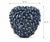 Indigo blue ceramic mushroom vase showing approximate dimensions of 14 inches wide by 15 inches tall