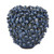 Indigo blue handmade Thai ceramic mushroom vase with sculptural underwater-inspired texture on a white background