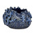 Close-up of sculpted coral and sea life details on deep ocean blue Thai ceramic vase