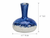 Handmade Thai royal blue and white ceramic vase measuring 4.5 inches in diameter by 6 inches high