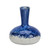 Handmade Thai royal blue and white ceramic vase with reactive glaze and rounded sculptural body