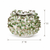 Green and white coral ceramic vase measurement image showing 5 inches wide by 4 inches high