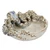 Handcrafted cream octopus ceramic bowl with soft blue accents on a white background