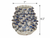 Blue and white coral ceramic vase measurement image showing approximately 7 inches wide and 8.5 inches tall