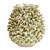 Large green and white handmade Thai sea anemone ceramic vase on white background