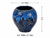 Rounded ocean blue sand dollar ceramic vase measuring 4.5 inches wide by 4 inches tall