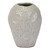 Handmade Thai tall sand dollar ceramic vase in antique white with textured surface and golden-brown highlights