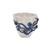 Small handmade blue and white octopus ceramic vase with sculpted cobalt blue tentacle detailing on a white background.