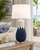 Handmade Thai Blue & White Pineapple Ceramic Table Lamp – 36"