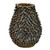 Handmade Thai taupe and sea blue coral ceramic vase on a white background