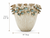 Blue lily flower ceramic vase measurement image showing approximately 11.5 inch height and 10 inch depth