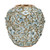 Large blue and cream Bouquet De Fleurs ceramic vase on a clean white background