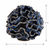 Ocean blue ruffled coral ceramic vase measurement image showing 7 inches wide and 6 inches tall.