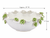 White and green floral ceramic bowl measurement image showing approximately 19 inch width and 6 inch depth
