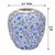 Medium light blue Bouquet De Fleurs ceramic vase measuring approximately 8.5 inches wide by 9.5 inches tall