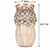 Large cream white artichoke ceramic vase measurement image showing 7 inches wide by 13.5 inches tall