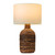 Brown Twisted Abaca rope table lamp L151B, 21-inch handcrafted natural fiber lamp with slender woven base and neutral linen shade.