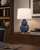 Handmade Thai Blue Ceramic Sea Life Table Lamp – 23"