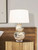 Handmade Thai Cream & Blue Ceramic Sea Life Table Lamp – 23"